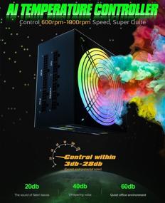 img 1 attached to 💡 UtechSmart 850W Fully Modular 80 Plus Gold Certified PSU - RGB Power Supply with 140mm Fan & Memory Color Modes