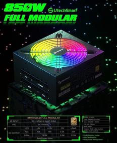 img 3 attached to 💡 UtechSmart 850W Fully Modular 80 Plus Gold Certified PSU - RGB Power Supply with 140mm Fan & Memory Color Modes