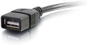 img 1 attached to C2G USB Короткий кабель-продлитель - 6 дюймов, Черный, USB A to A Кабель