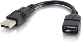 img 3 attached to C2G USB Короткий кабель-продлитель - 6 дюймов, Черный, USB A to A Кабель