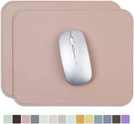 🖱️ ysagi 2-pack ultra-thin waterproof pvc leather mouse pad, stitched edges, compatible with computers, laptops, and all types of mice, for office and home use (cinnamon pink, 7.87''×9.84'') logo