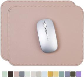 img 4 attached to 🖱️ YSAGI 2-Pack Ultra-Thin Waterproof PVC Leather Mouse Pad, Stitched Edges, Compatible with Computers, Laptops, and All Types of Mice, for Office and Home Use (Cinnamon Pink, 7.87''×9.84'')