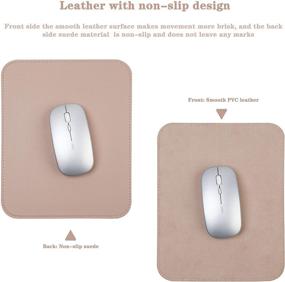 img 3 attached to 🖱️ YSAGI 2-Pack Ultra-Thin Waterproof PVC Leather Mouse Pad, Stitched Edges, Compatible with Computers, Laptops, and All Types of Mice, for Office and Home Use (Cinnamon Pink, 7.87''×9.84'')