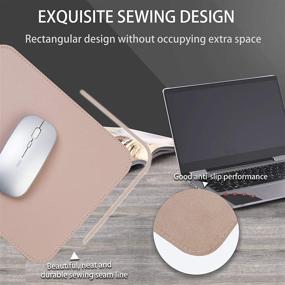 img 1 attached to 🖱️ YSAGI 2-Pack Ultra-Thin Waterproof PVC Leather Mouse Pad, Stitched Edges, Compatible with Computers, Laptops, and All Types of Mice, for Office and Home Use (Cinnamon Pink, 7.87''×9.84'')