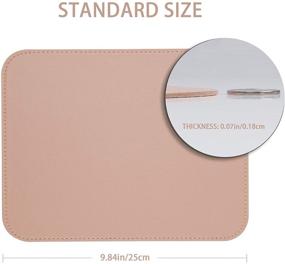 img 2 attached to 🖱️ YSAGI 2-Pack Ultra-Thin Waterproof PVC Leather Mouse Pad, Stitched Edges, Compatible with Computers, Laptops, and All Types of Mice, for Office and Home Use (Cinnamon Pink, 7.87''×9.84'')