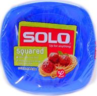 solo plastic plates squared blue - saves time & effort - pack of 30 plates logo