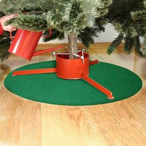 img 3 attached to 🎄 Alonsoo 48-inch Reversible Waterproof Christmas Tree Stand Mat: Accessory for Floor Protection, Red and Green Christmas Tree Skirt