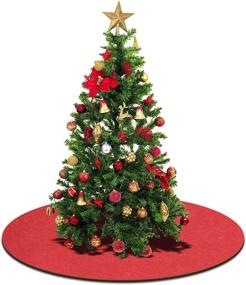 img 1 attached to 🎄 Alonsoo 48-inch Reversible Waterproof Christmas Tree Stand Mat: Accessory for Floor Protection, Red and Green Christmas Tree Skirt