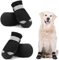 🐾 premium dog booties for large medium dogs - warm lining, adjustable straps, anti-slip sole paw, rugged sports boot for running, hiking & comfortable protection logo