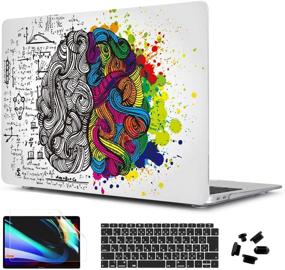 img 4 attached to Чехол Conceptive Brain для MacBook Air 13 дюймов и силиконовая защитная пленка для клавиатуры - прочное покрытие из твердого материала и защитная пленка для экрана подходящие для моделей A1466 и A1369 (2010-2017)