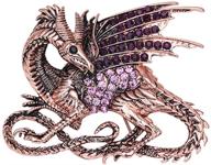 🐉 stunning medieval dragon crystal rhinestone animal brooch pin for clothing - enhance your style logo