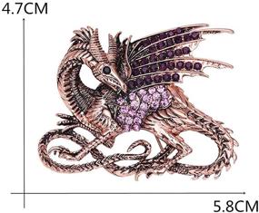 img 2 attached to 🐉 Stunning Medieval Dragon Crystal Rhinestone Animal Brooch Pin for Clothing - Enhance Your Style