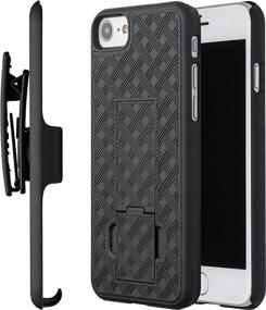 img 1 attached to Чехол-кобмо Moona Shell Holster для iPhone 8 с подставкой и клипом на пояс - стильный и тонкий чехол для iPhone 8 с клипом на пояс - включает 2-летнюю гарантию