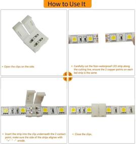 img 2 attached to 🔌 10 Pieces of Gapless Snap Down LED Light Strip Connector for 10mm Wide Single Color Flex LED Strips (5050, 2835, 5630)