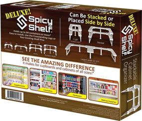 img 3 attached to 🌶️ Deluxe Expandable Spice Rack and Stackable Cabinet Pantry Organizer - Spicy Shelf (2 shelves in 1 set) - As seen on TV