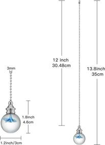 img 1 attached to 🔹 Blue Flower Crystal Pull Chain for Ceiling Fan and Light - 2 Pieces, 12" Length, Decorative Pendant with 3mm Diameter Beaded Ball Extension and Connector