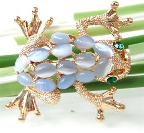 img 1 attached to 🐸 Navachi 18k Gold Plated Opal Crystal Frog Brooch: Exquisite Elegance for Any Outfit!