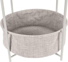 img 1 attached to 🏺 Amazon Basics Round Storage End Table - White/Heather Gray, 19 x 18 x 18 Inches: Stylish and Functional Side Table with Cloth Basket