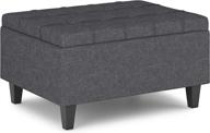 🔲 slate grey 34-inch simplihome harrison ottoman: small coffee storage table perfect for organizing logo