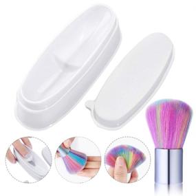 img 4 attached to EBANKU French Nail Dip Container Tray - Nail Dip Powder Set with Soft Dust Remover Brush for Manicure, Nail Art, and Makeup Tool