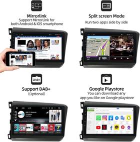 img 1 attached to YUNTX Android 10 Double Din Car Stereo Fit For Honda Civic (2012-2015) - [2G 32G] - GPS 2 Din - Car Navigation Head Unit With Free Rear Camera - Support DAB/SWC/Bluetooth/Mirrorlink/WiFi/Carplay