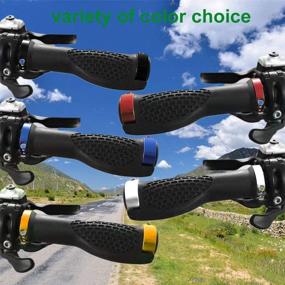 img 2 attached to 🚲 Mountain Bike Handlebar Grips - Ergonomic Design with Aluminum Double Lock-on - Blue - Ideal for MTB, BMX, Foldable Urban Bicycles, and Scooters