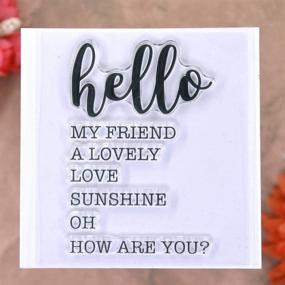 img 1 attached to KWELLAM 4pcs/Lot Rubber Clear Stamps: Words Love, Hugs, Hello Friend - Perfect for Decorative Card Making, DIY Scrapbooking, and Photo Album Decoration