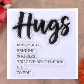 img 2 attached to KWELLAM 4pcs/Lot Rubber Clear Stamps: Words Love, Hugs, Hello Friend - Perfect for Decorative Card Making, DIY Scrapbooking, and Photo Album Decoration