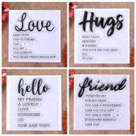 kwellam 4pcs/lot rubber clear stamps: words love, hugs, hello friend - perfect for decorative card making, diy scrapbooking, and photo album decoration logo