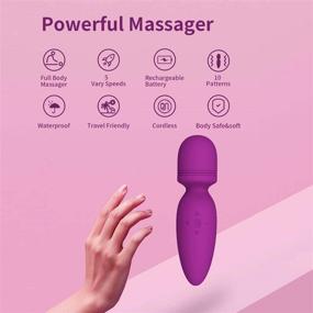 img 3 attached to 🔇 Quiet & Portable Mini Wand Massager - Hand-held, Silicone Cordless Massager for Neck, Shoulder, Back & Full Body Massage