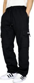 img 4 attached to DREAM USA Men's Heavyweight Cargo Fleece Sweatpants