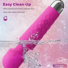 img 1 attached to 💜 Powerful Waterproof Wand Massager - Rechargeable &amp; Silent - 20 Patterns &amp; 6 Speeds - Memory Function - Cordless &amp; Constant Output - Ideal for Back, Muscle, Neck, Soreness Relief - Purple Red