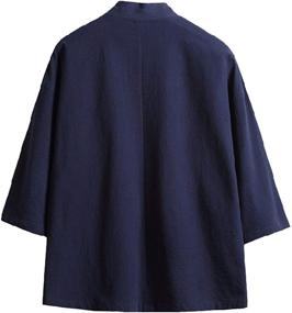 img 3 attached to 👘 Seidarise Kimono Cardigan Noragi: Authentic Japanese Men's Sleep & Lounge Clothing