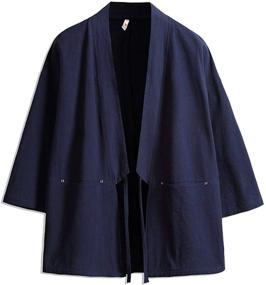 img 4 attached to 👘 Seidarise Kimono Cardigan Noragi: Authentic Japanese Men's Sleep & Lounge Clothing