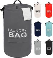 🧺 28 inches large collapsible laundry basket - dark gray: door hanging hamper bag for storage and organization in kids room, nursery & home logo