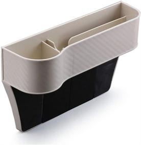img 3 attached to 🚗 Aprilyy Car Seat Gap Organizer with Cup Holder, Storage Box - Multifunctional Design (Beige, Driver 1 Pack)