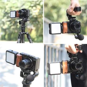 img 3 attached to 📷 UURig ZV1 Camera Cage: Sony ZV-1 Video Shooting Cage with Cold Shoe Extension, Filming Accessories for Microphone/Light w Wooden Handle Grip - Essential Case for Vlogger Content Creators