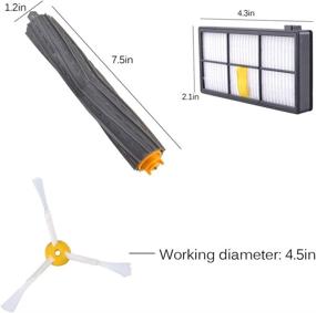 img 2 attached to 🔧 KEEPOW Replacement Parts Kit for iRobot Roomba 800 900 Series Vacuum - Compatible with 860 870 880 890 891 960 980 - Includes 2 Sets of Debris Extractors, 5 Hepa Filters, and 8 Side Brushes