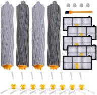 🔧 keepow replacement parts kit for irobot roomba 800 900 series vacuum - compatible with 860 870 880 890 891 960 980 - includes 2 sets of debris extractors, 5 hepa filters, and 8 side brushes логотип