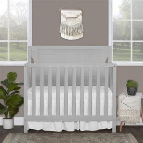 img 3 attached to 🛏️ Dream On Me Bellport 4-in-1 Convertible Mini/Portable Crib with 1.5 inch Mattress - Pebble Grey