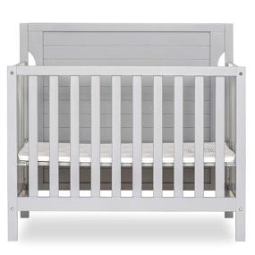 img 4 attached to 🛏️ Dream On Me Bellport 4-in-1 Convertible Mini/Portable Crib with 1.5 inch Mattress - Pebble Grey
