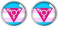 fashion trans pride stud earrings logo