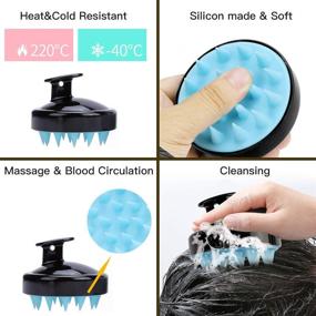 img 1 attached to Silicon Scalp Massager Hair Brush Wet Dry Comb Head Rubber Care - Enhance Blood Circulation for Men, Women, and Pets [Black]