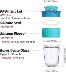 img 3 attached to 🔵 Aquamarine Reusable Elemental Kitchenware made of Borosilicate Glass