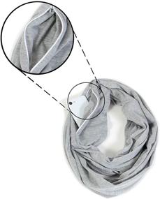 img 1 attached to 🧣 Secret Zipper Pocket Infinity Scarf: A Must-Have Women's Accessory for Scarves & Wraps