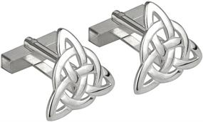 img 2 attached to Enhance Your Style with Trinity Cufflinks: Rhodium Plated Ireland Edition