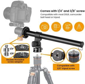 img 1 attached to 📸 TARION Tripod Extension Arm | Horizontal Centre Column Boom | 12.6" Extender | 360° Rotatable | Aluminum Alloy | Swivel Lock | Counterweight Sandbag | Overhead Photography and Filming