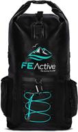 🎒 fe active dry bag waterproof backpack - 20l eco friendly hiking backpack. perfect for camping accessories & fishing gear. excellent travel bag, beach bag for kayak & boating , designed in california, usa. logo