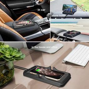 img 3 attached to 🔌 C6Y Wireless Car Charger Qi: Fast Charging Mat with 3 Coils, 10W | Phone Holder/Stand/Pad