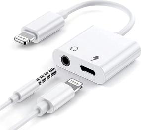 img 3 attached to 🎧 Премиум 2-портовый адаптер Apple MFi Certified Lightning to 3.5mm - Зарядка и прослушивание с двумя портами для iPhone 12/SE/11/X/XS/XR/8/8P/7/7P, поддержка всех версий iOS